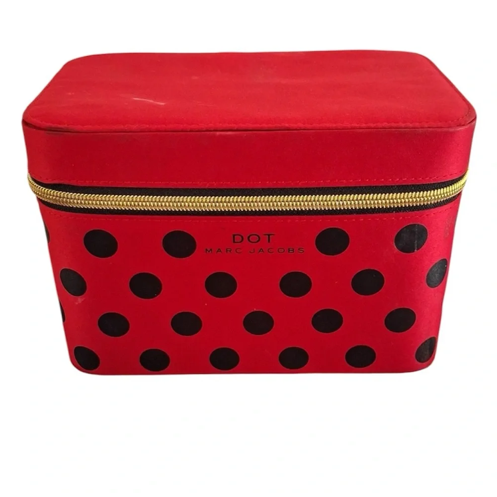 Marc Jacobs Red Cosmetic Bag with Black Polka Dots